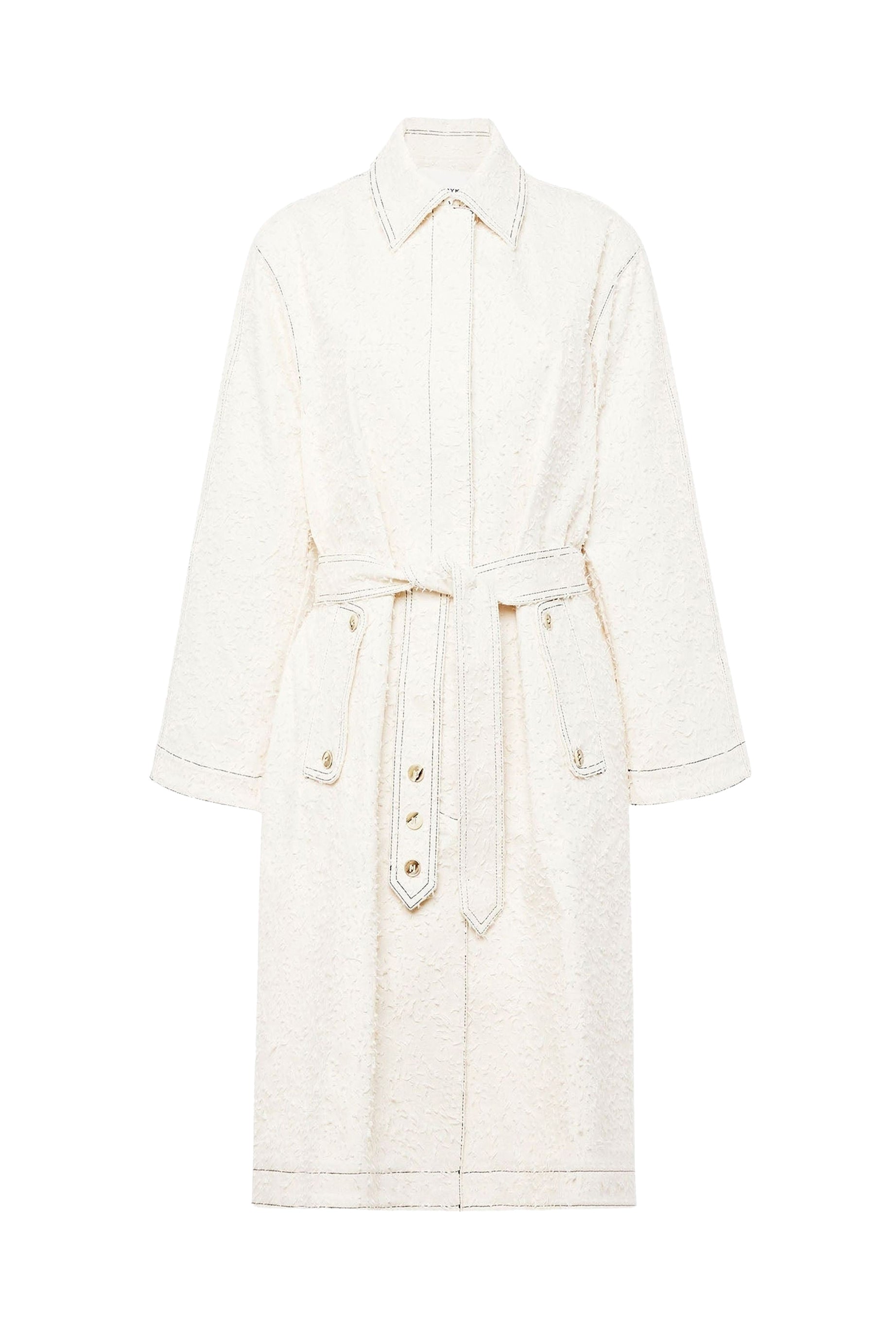 Manteau ceinturé à la taille - Écru