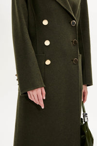 Manteau double face en laine - Kaki