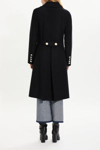 Manteau double face en laine - Noir