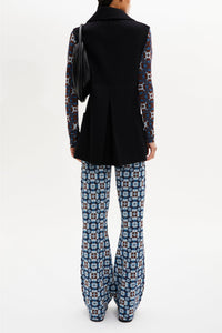 Manteau double face sans manches en laine - Noir