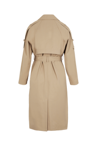 Manteau trench ceinturé à double boutonnage - Beige