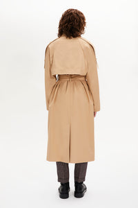 Manteau trench ceinturé à double boutonnage - Beige