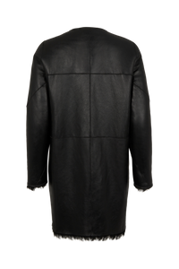Manteau réversible en cuir - Noir