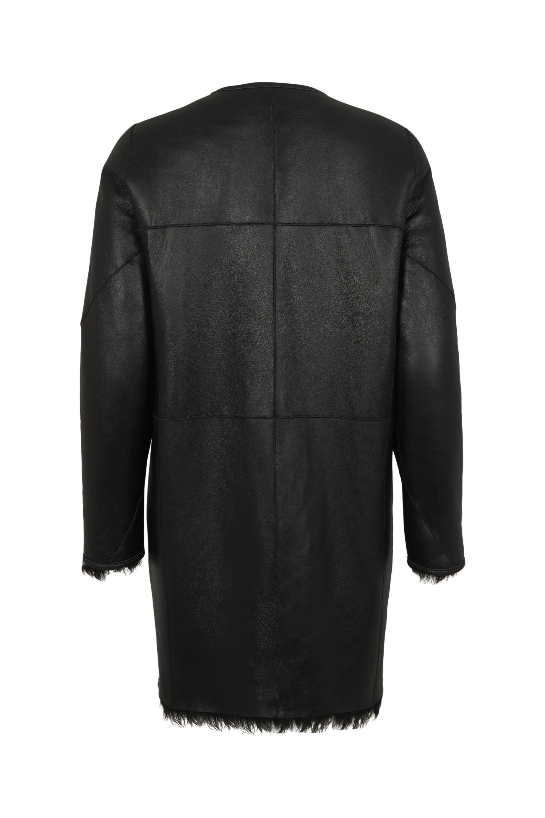 Manteau réversible en cuir - Noir