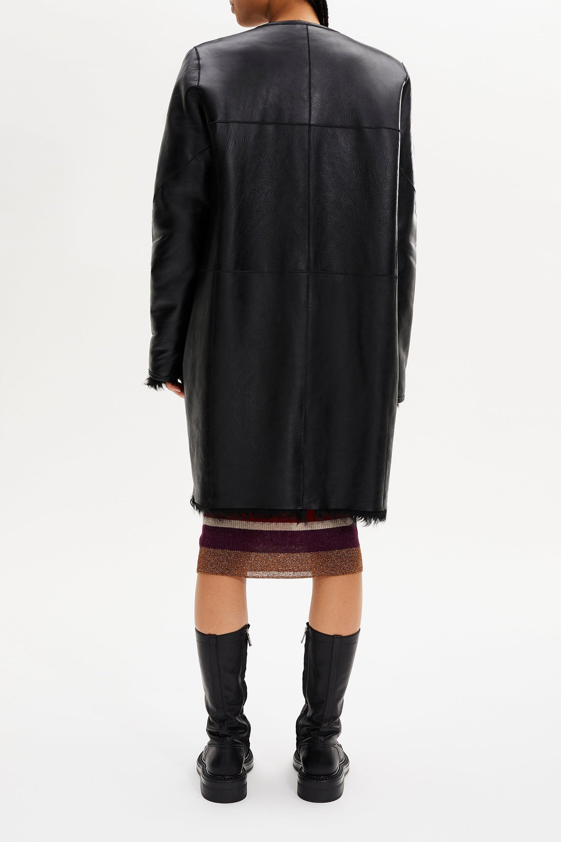 Manteau réversible en cuir - Noir
