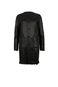 Manteau réversible en cuir - Noir