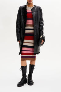 Manteau réversible en cuir - Noir