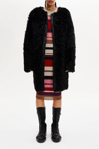 Manteau réversible en cuir - Noir