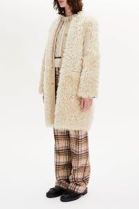 Manteau réversible en cuir - Écru