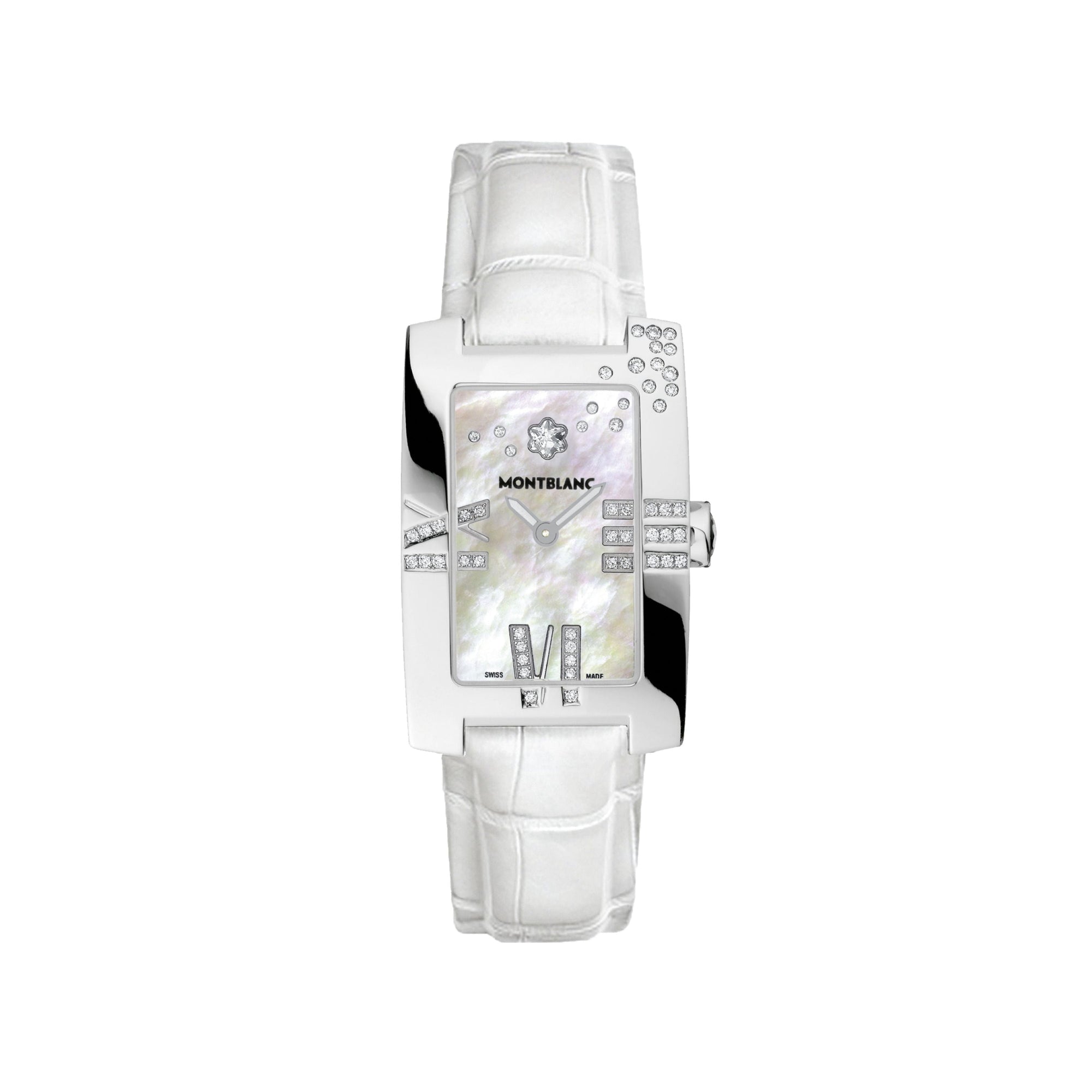 Montre Profile Lady Elegance à diamants et alligator 35 mm de second choix - Acier