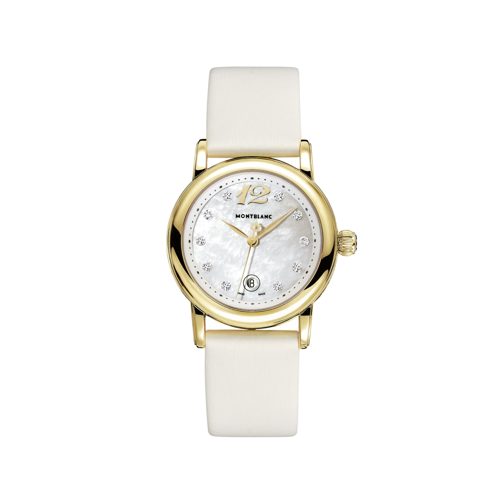 Montre MiniStar à diamants 32 mm en or - Blanc