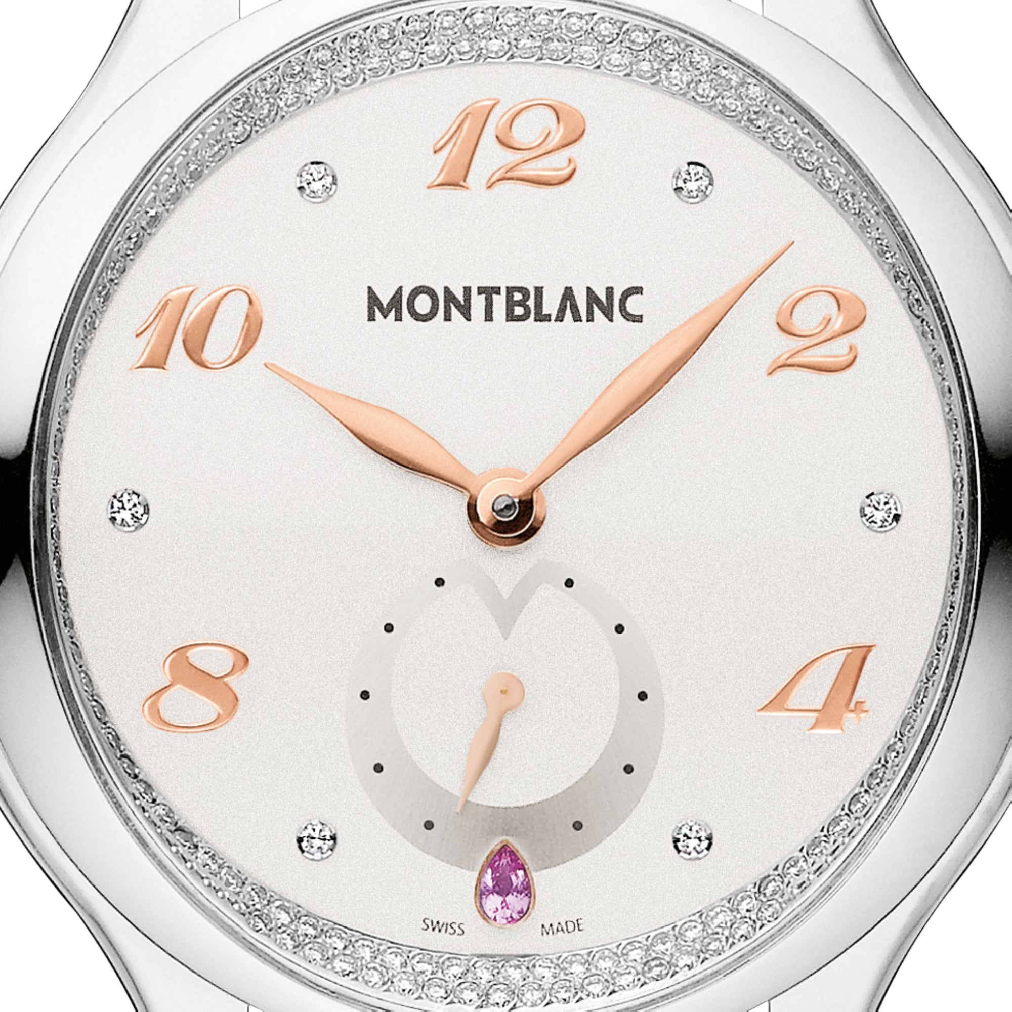 Montre diamant Collection Princesse Grace de Monaco 34mm en alligator - Blanc