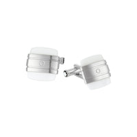 Boutons de manchette carrés classiques - Argent & Blanc