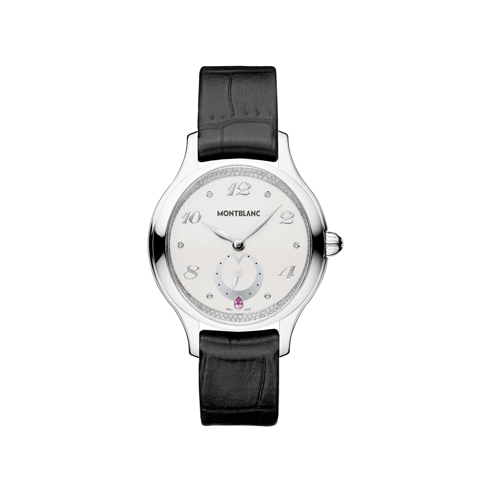 Montre Collection Princesse Grace de Monaco à diamants et alligator 34 mm - Noir