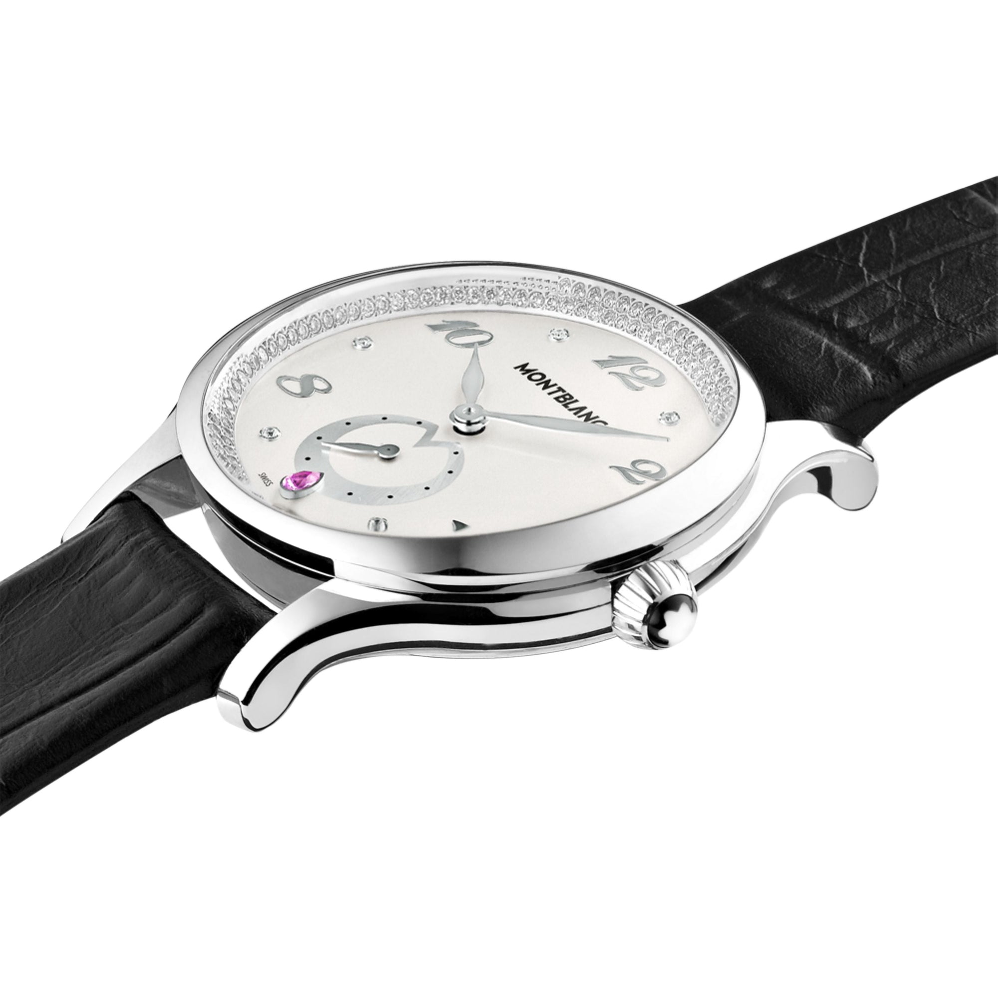 Montre Collection Princesse Grace de Monaco à diamants et alligator 34 mm - Noir