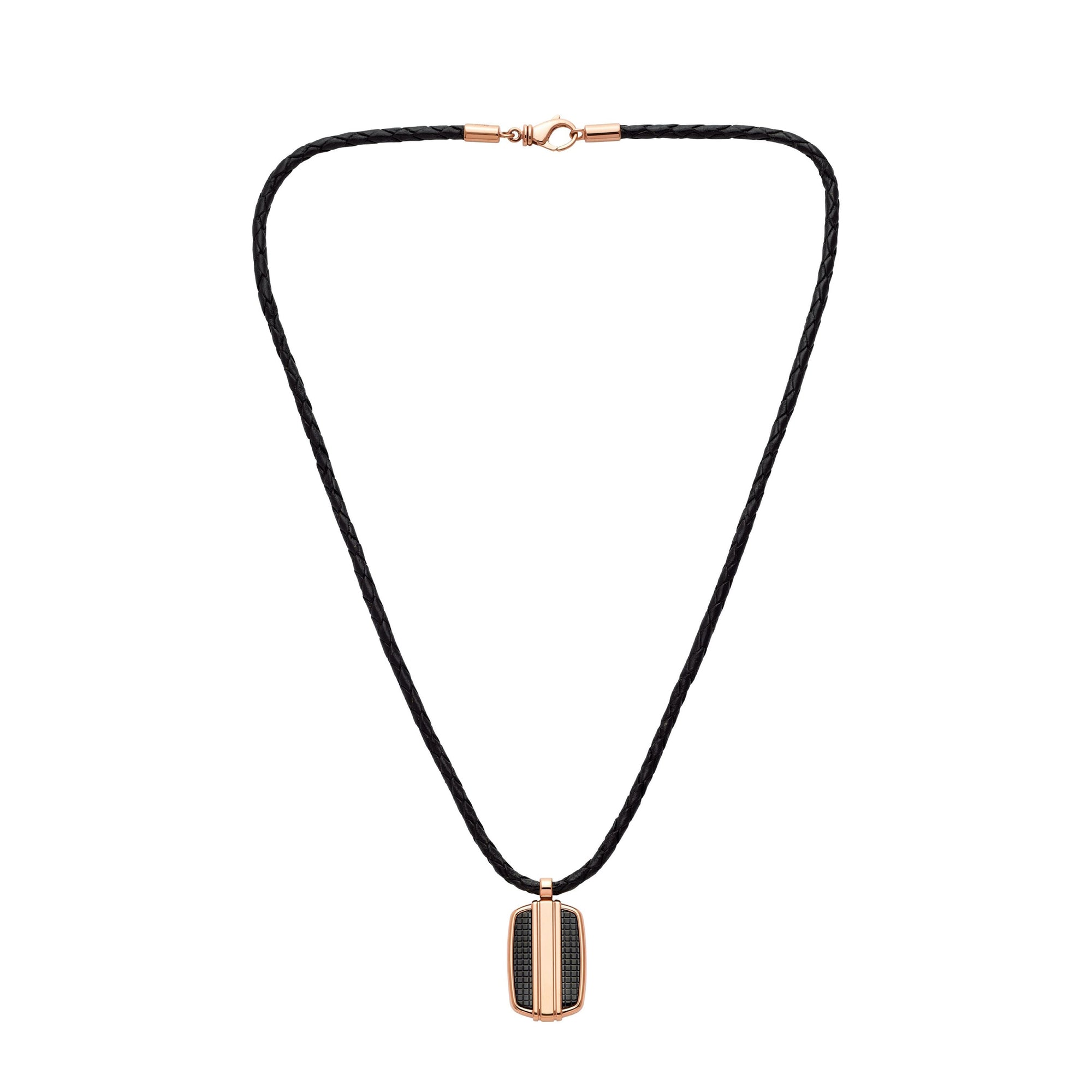 Pendentif iconique avec chaîne - Noir & Or Rose