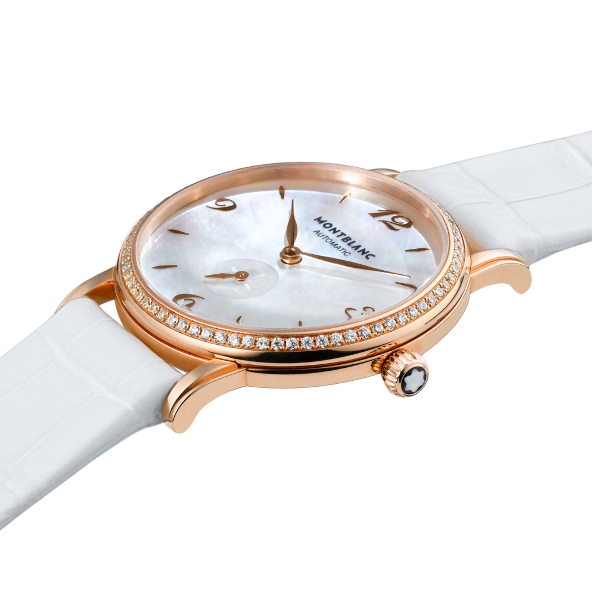 Montre Automatic Star Classique Lady à diamants 34 mm en or - Blanc