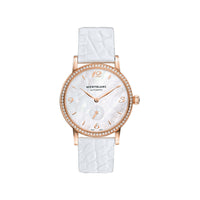 Montre Automatic Star Classique Lady à diamants 34 mm en or - Blanc