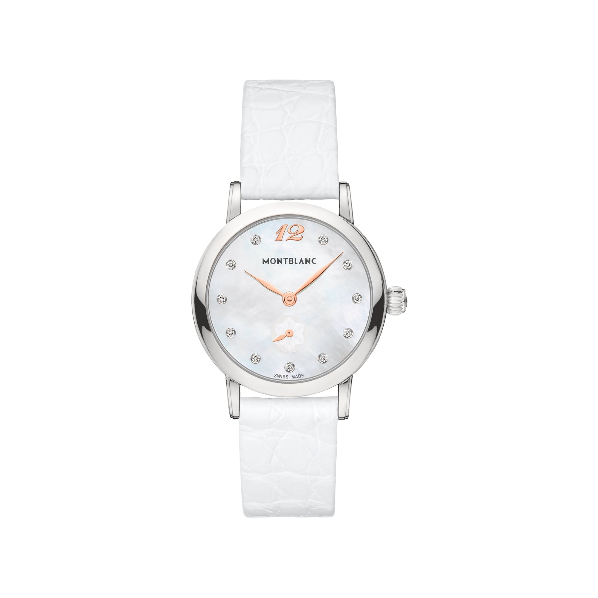Montre Star Classique Lady Small Second à diamants et alligator 30 mm - Blanc