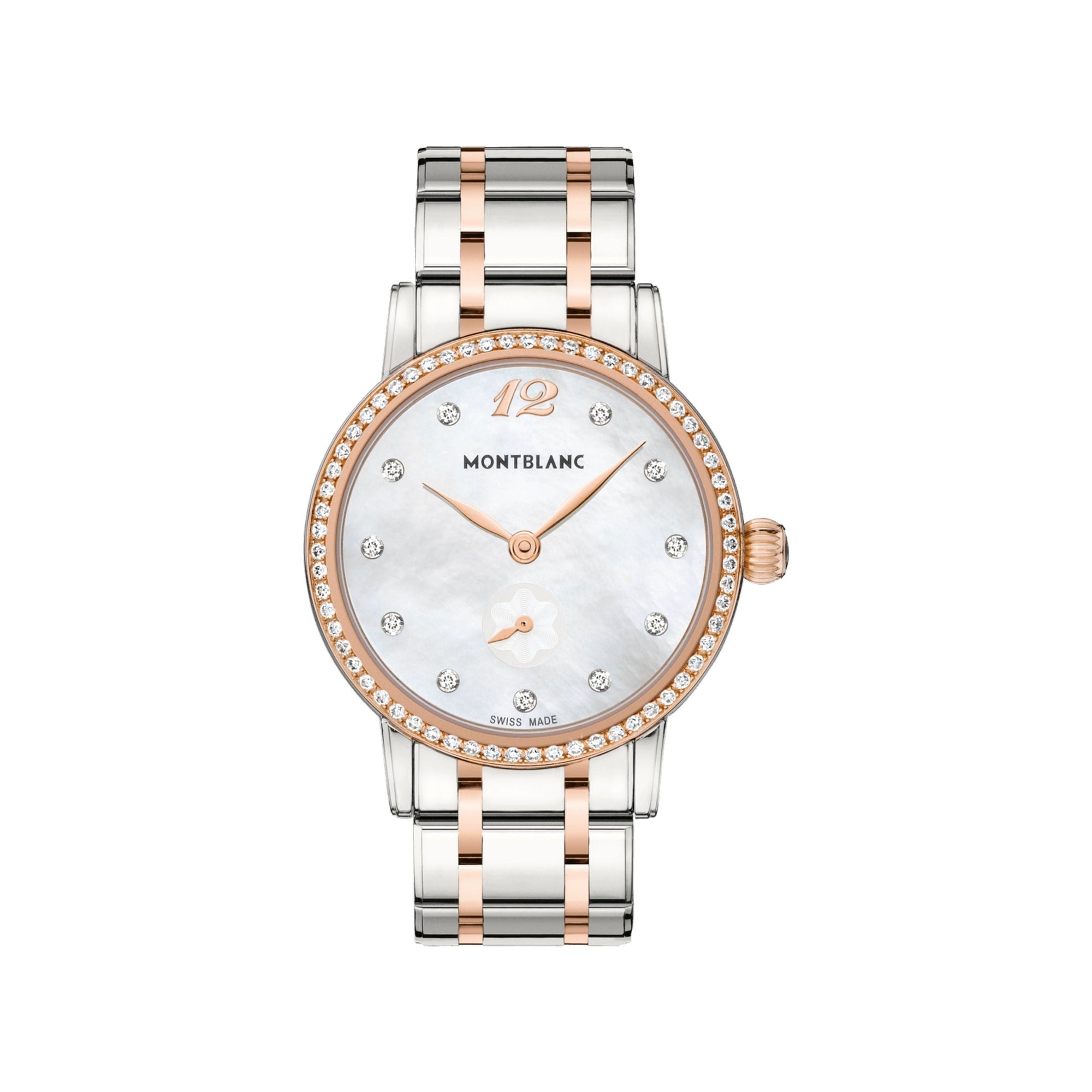 Montre Star Classique Lady lunette à diamants 30 mm - Or rose & Blanc