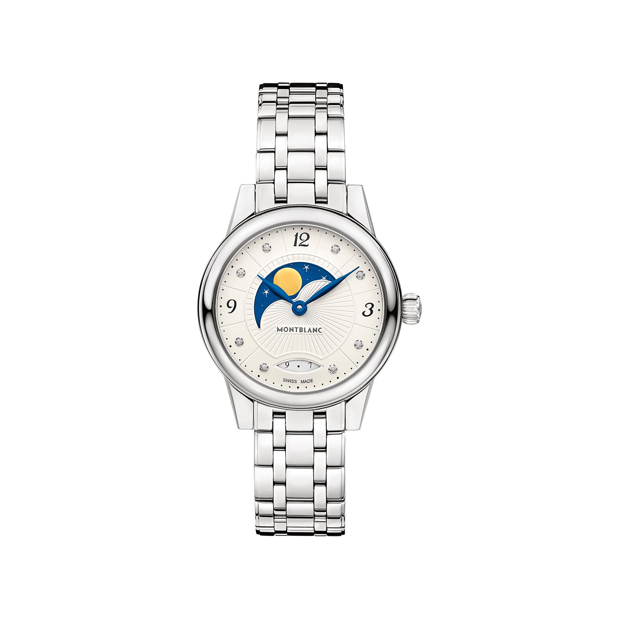 Montre Bohème Moonphase Quartz 27 mm à diamants - Acier