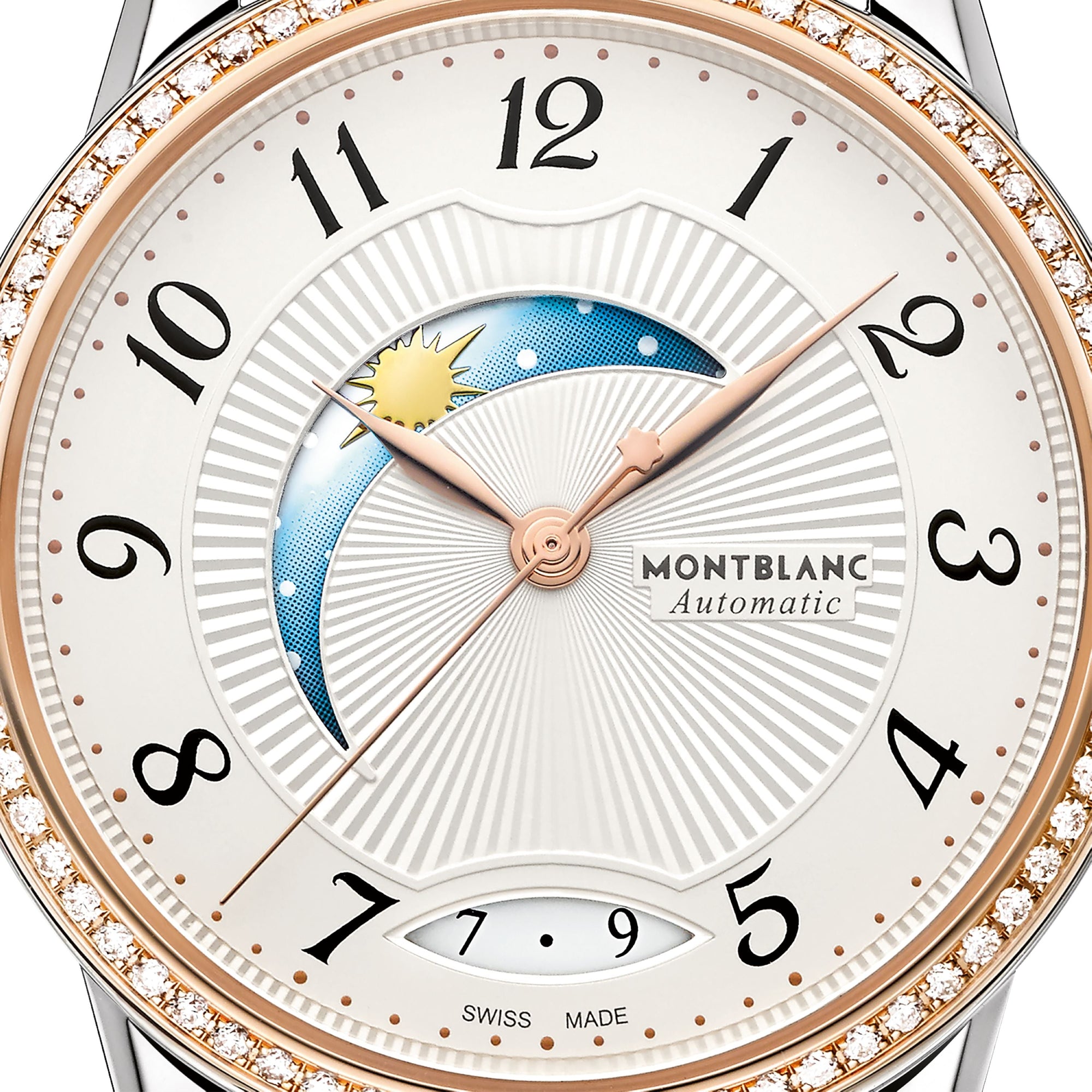 Montre Bohème Day & Night 34 mm à diamants et or - Argent & Blanc