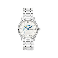 Montre Bohème Day & Night 34 mm à diamants - Argent & Blanc