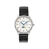 Montre Bohème Moongarden à diamants et alligator 36 mm - Noir