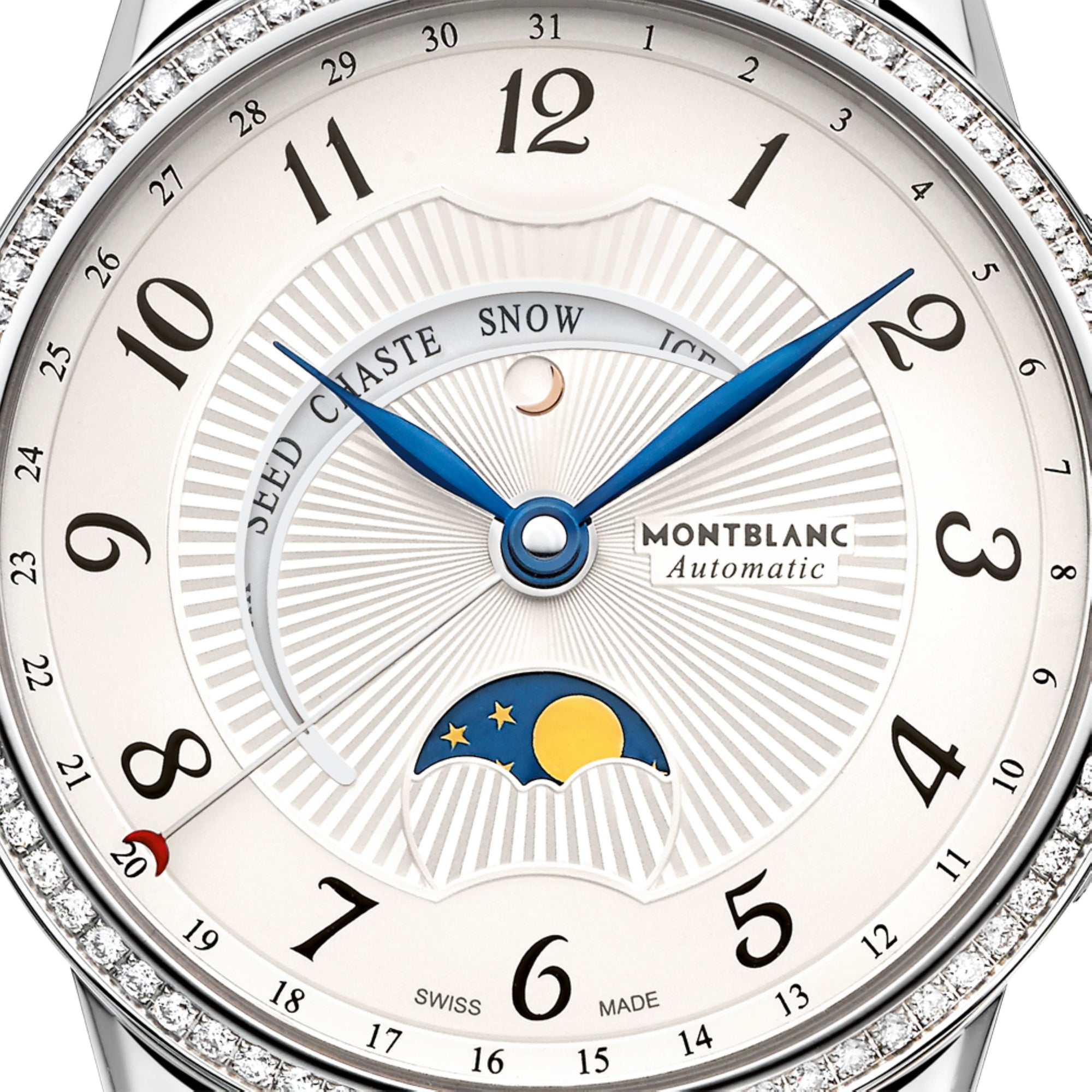 Montre Bohème Moongarden à diamants et alligator 36 mm - Noir
