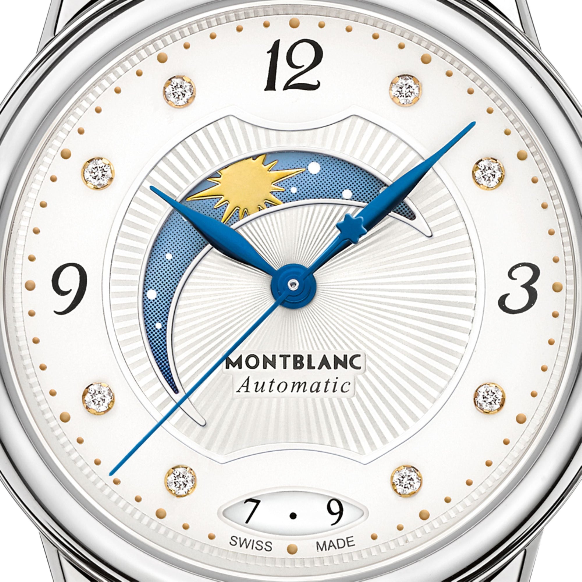 Montre Bohème Day & Night 30 mm à diamants - Argent & Blanc