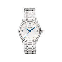 Montre Automatic Bohème Date 34 mm à diamants - Argent & Blanc