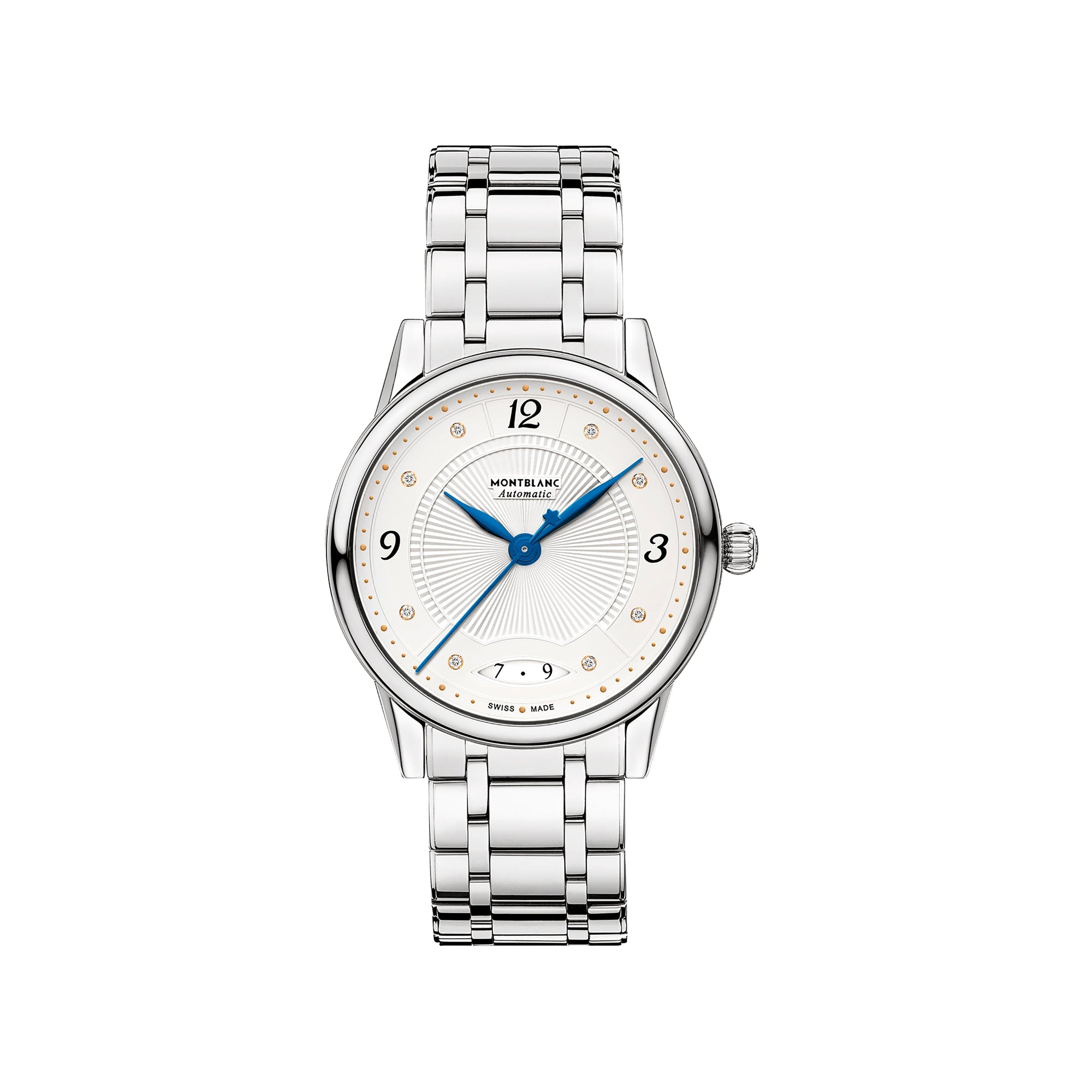 Montre Automatic Bohème Date 34 mm à diamants de second choix - Argent & Blanc