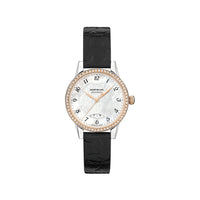 Montre Automatic Bohème Date 28 mm lunette à diamants et or - Noir & Blanc
