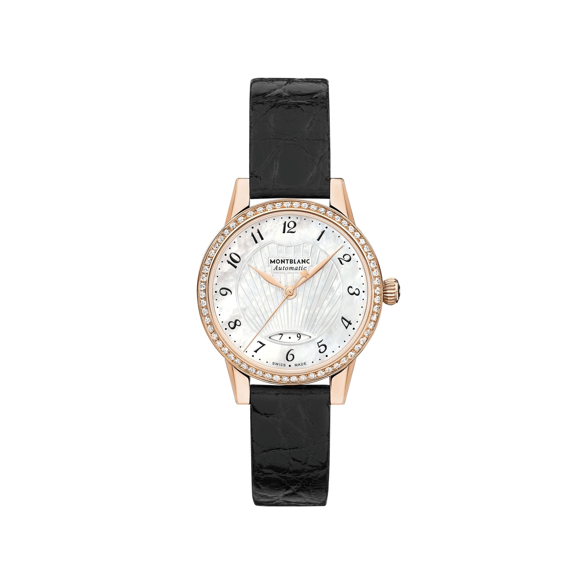 Montre Automatic Bohème Date 28 mm à diamants et or - Noir & Or