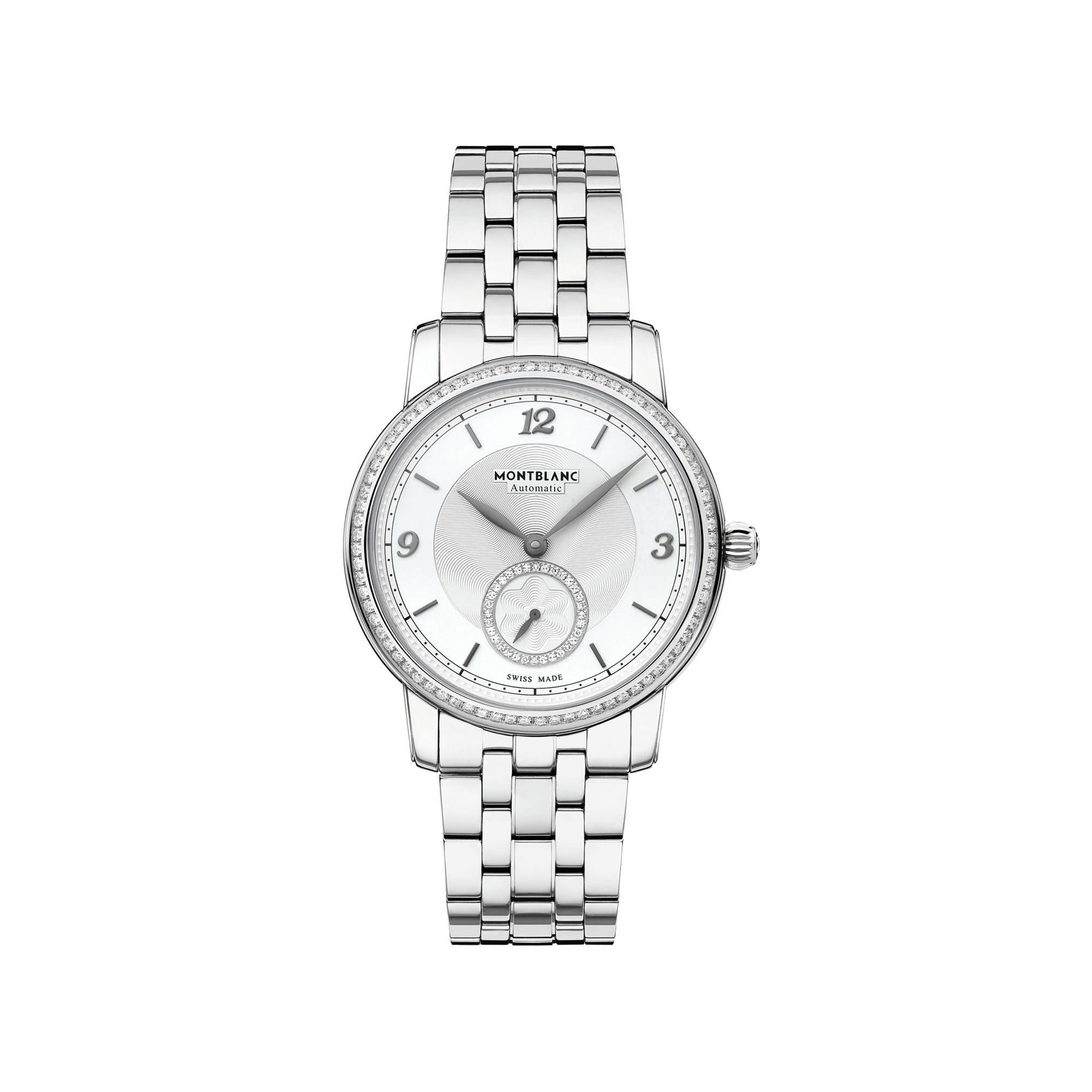 Montre Star Legacy Small Second 36 mm à diamants - Argent & Blanc