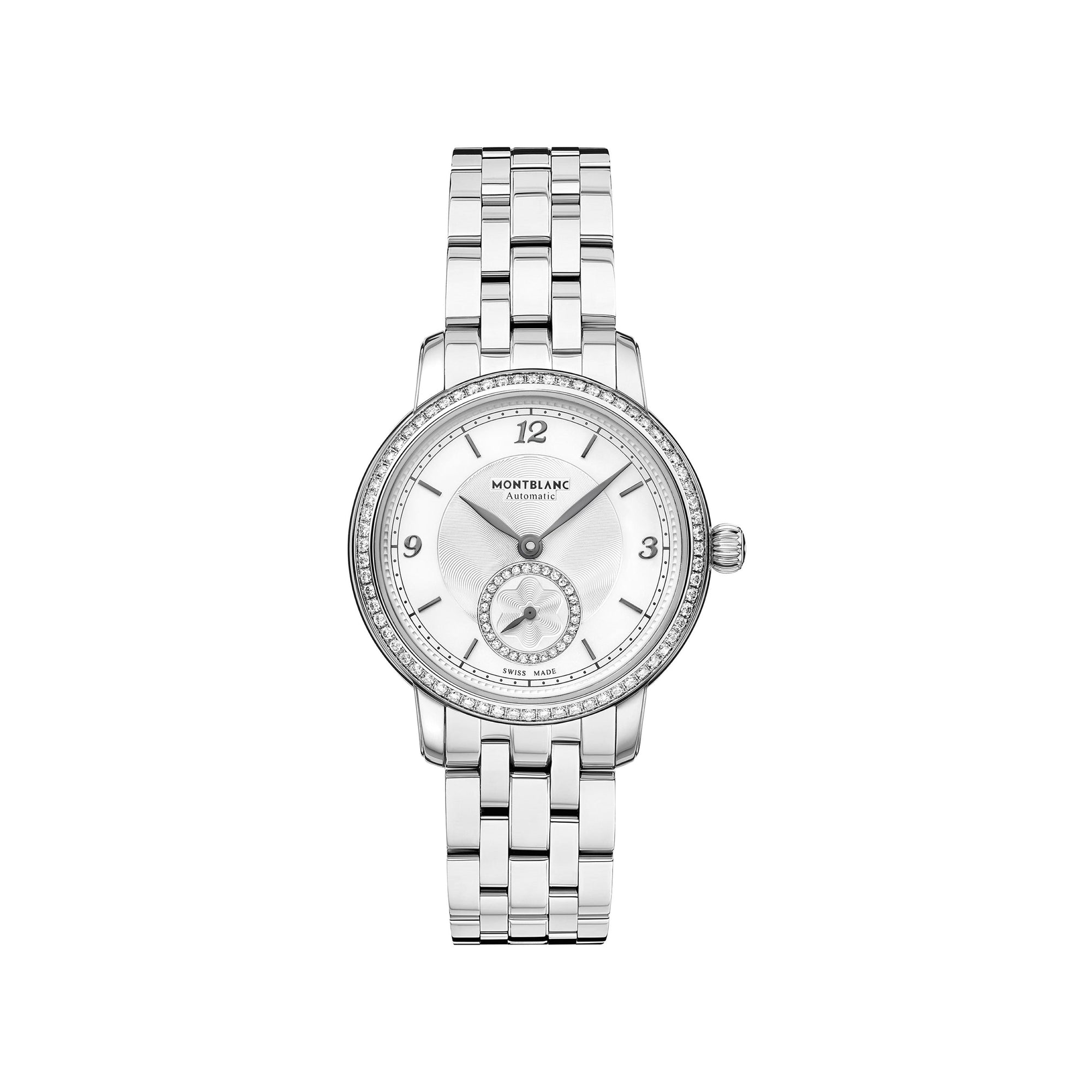 Montre Star Legacy Small Second 32 mm à diamants - Argent & Blanc