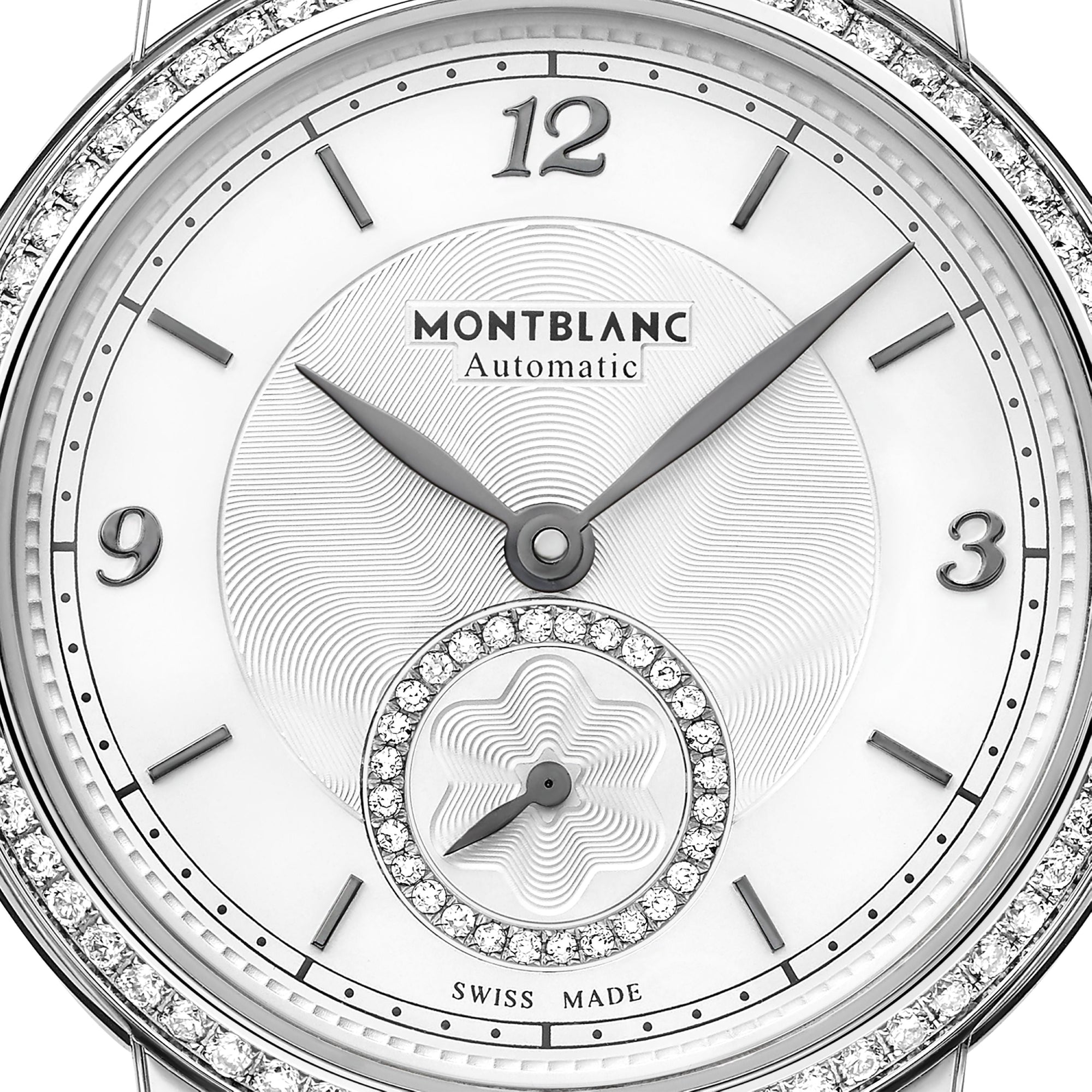 Montre Star Legacy Small Second 32 mm à diamants - Argent & Blanc