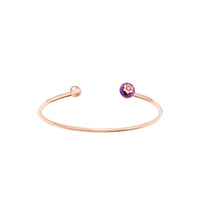 Jonc en or rose 750/1000 avec améthyste et diamant - Or