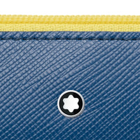 Étui à 2 instruments d'écriture Sartorial zippé sur le dessus - Bleu & Jaune