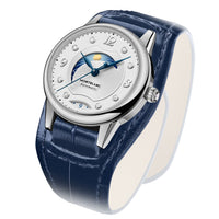 Montre Bohème Day & Night 30 mm à diamants - Bleu