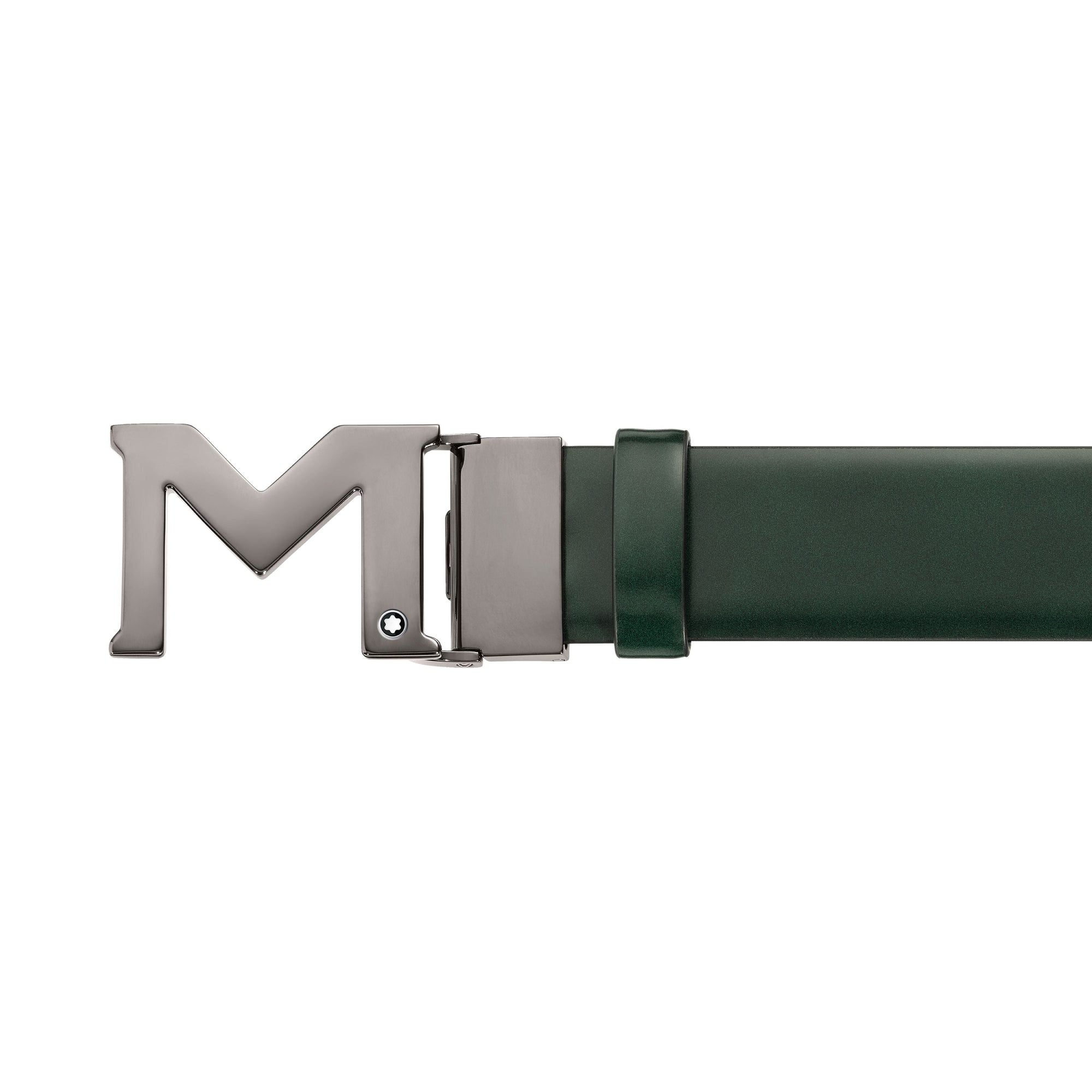 Ceinture à boucle M de 35 mm en cuir - Vert