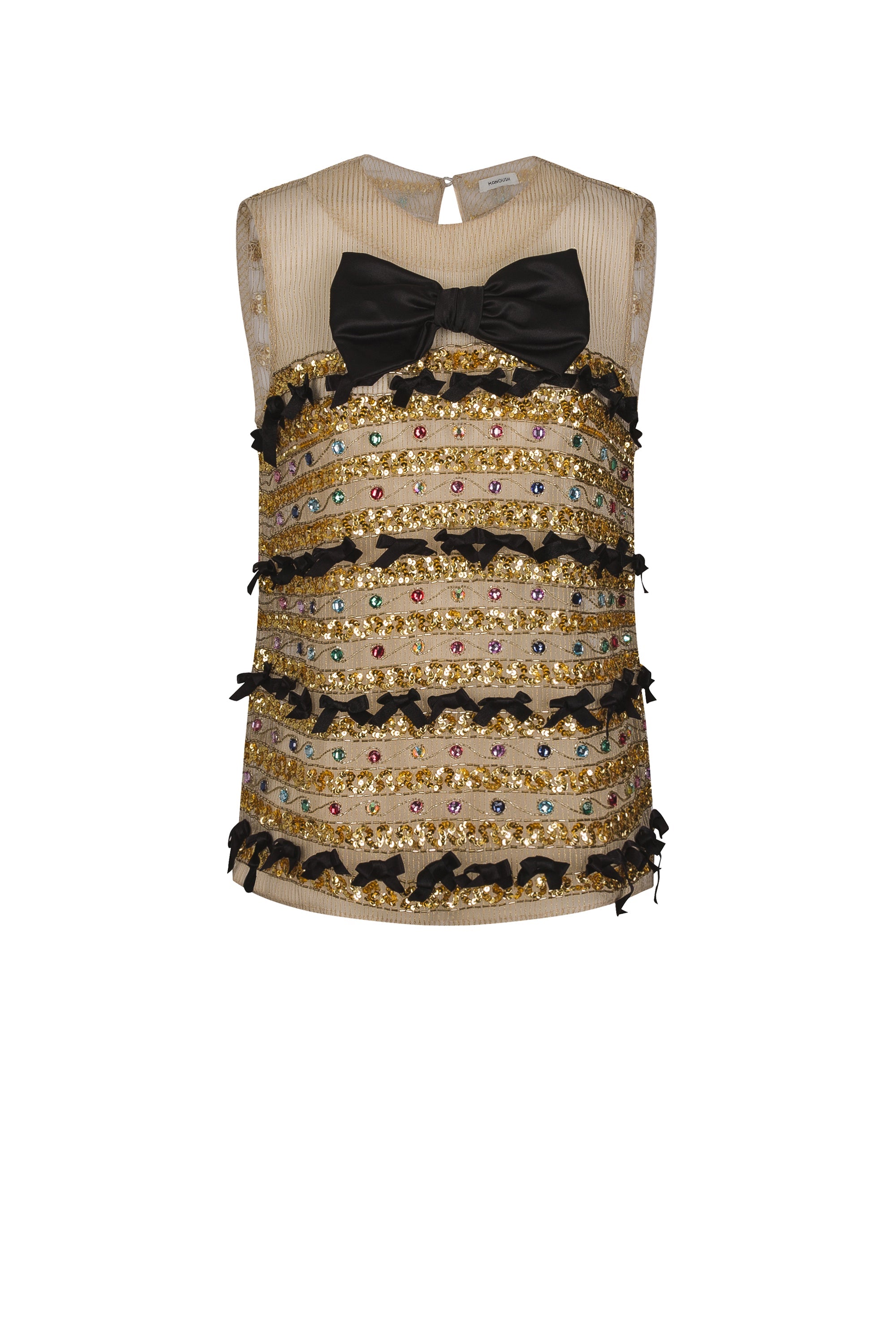 Top Meli Melo sans manches - Beige