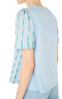 T-shirt perlé - Bleu