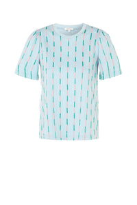 T-shirt perlé - Bleu