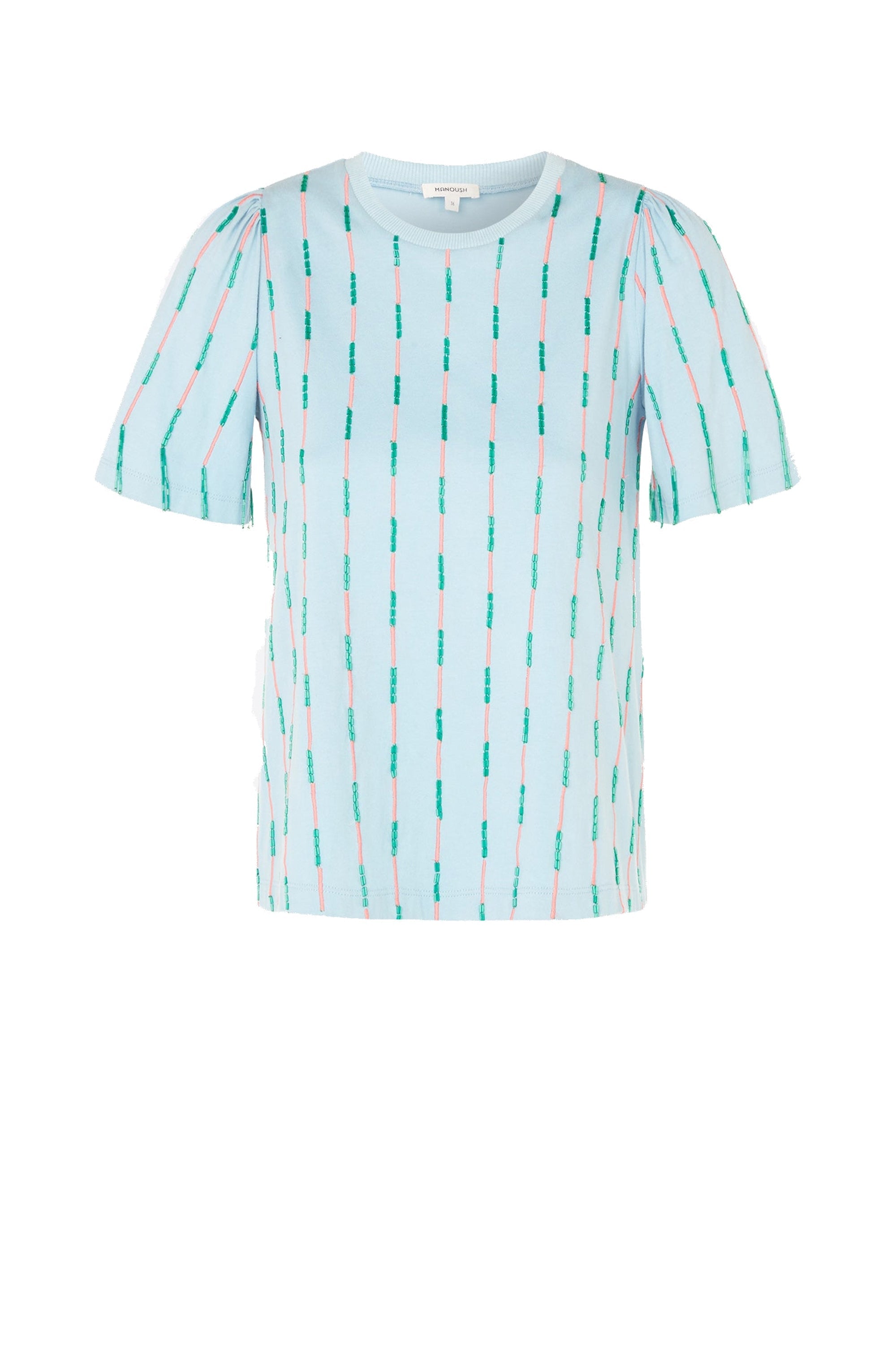 T-shirt perlé - Bleu