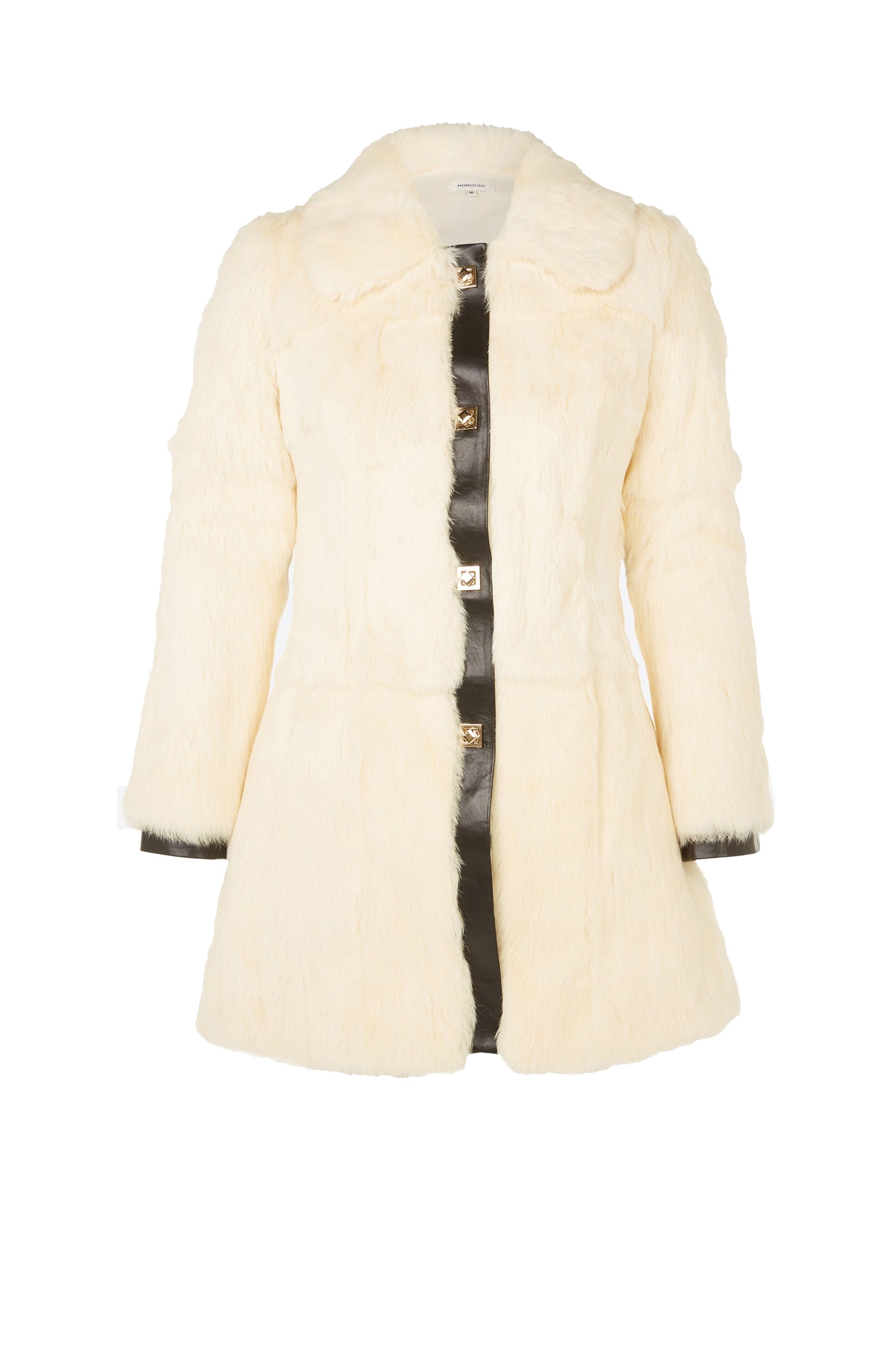 Manteau Vintage Lapin en fourrure - Beige