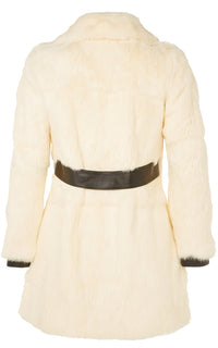 Manteau Vintage Lapin en fourrure - Beige