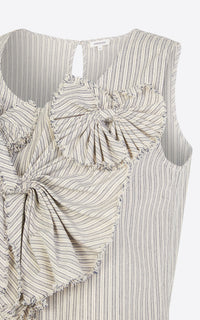 Top Bow sans manche - Beige