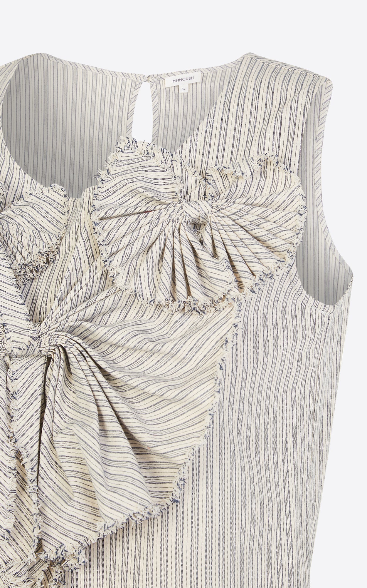 Top Bow sans manche - Beige
