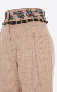 Pantalon Tartan en laine - Camel